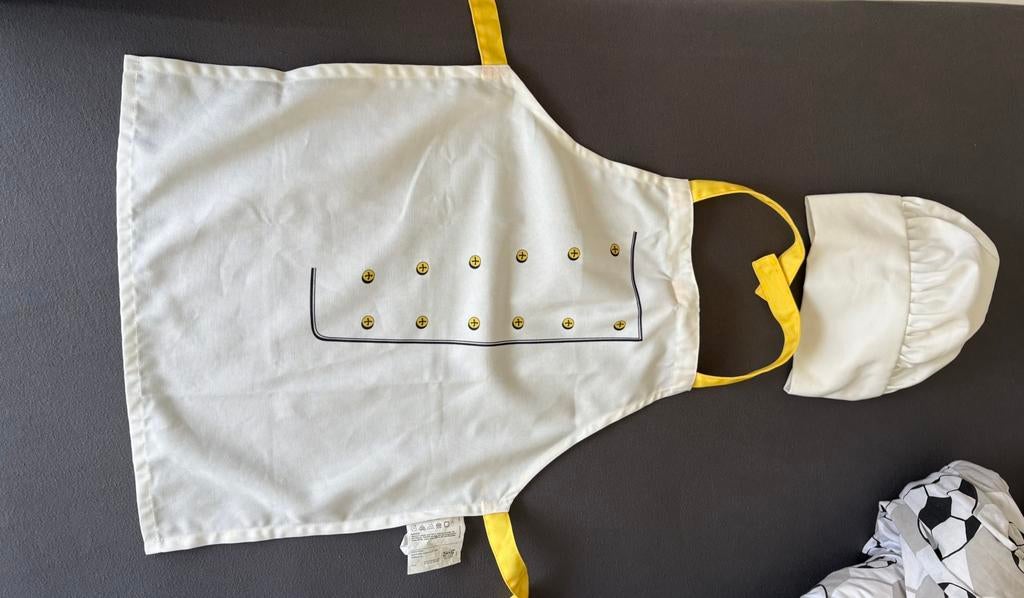 Tablier + chapeau de cuistot, Enlèvement, Comme neuf