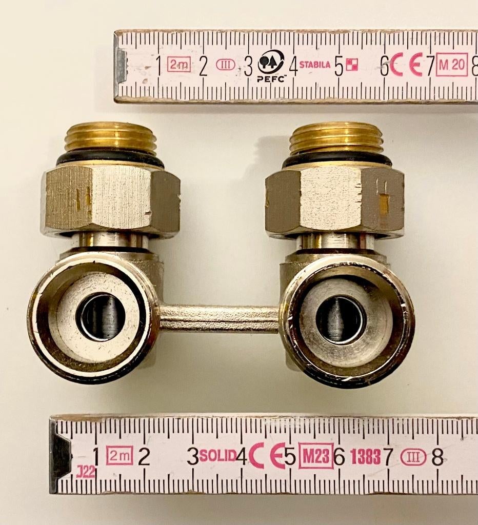 H-blok haaks 1/2"x3/4" radiatoraansluitset, Ophalen of Verzenden, Nieuw, Minder dan 200 watt, Overige typen