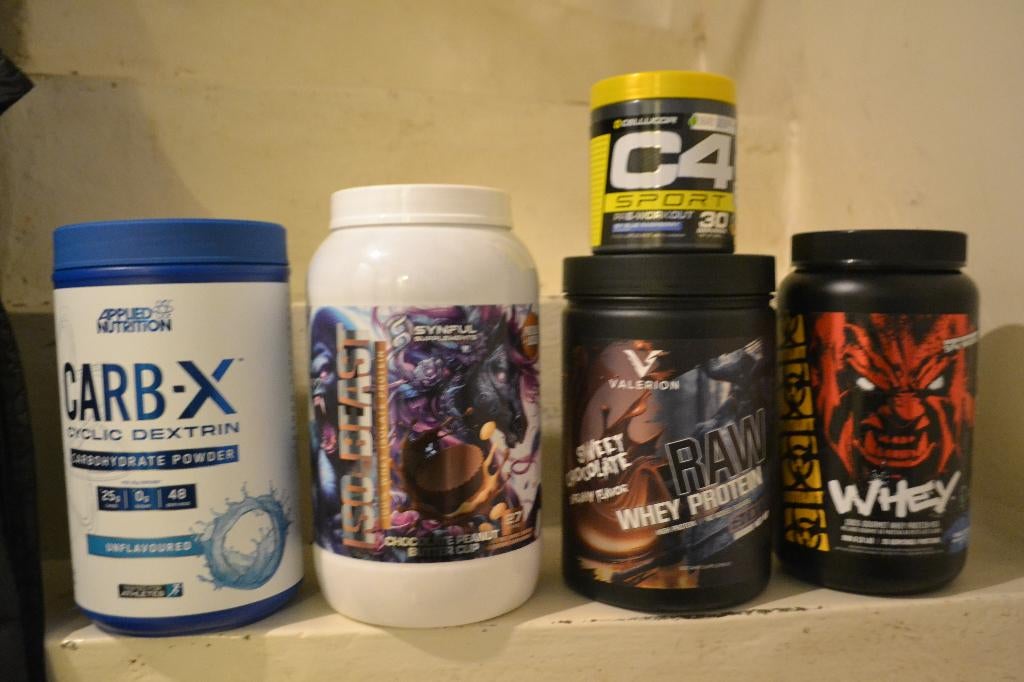 Whey proteïne, preworkout, cyclic dextrine, Ophalen of Verzenden, Nieuw, Poeder of Drank