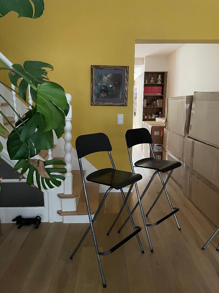Set van 4 IKEA kinderstoelen - opvouwbaar - goede staat, Huis en Inrichting, Ophalen, Gebruikt, Bruin, Vier