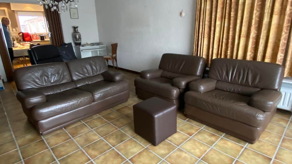 Salon de maroquinerie 100€, Maison & Meubles, Canapés | Coins salons complets, Enlèvement, Utilisé