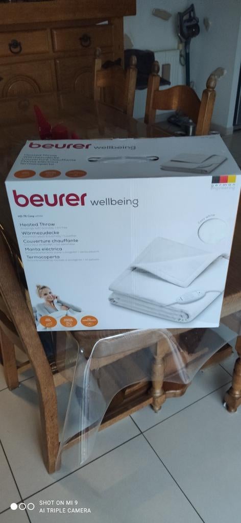 Couverture chauffante beurer hd 75 cosy neuve, Enlèvement
