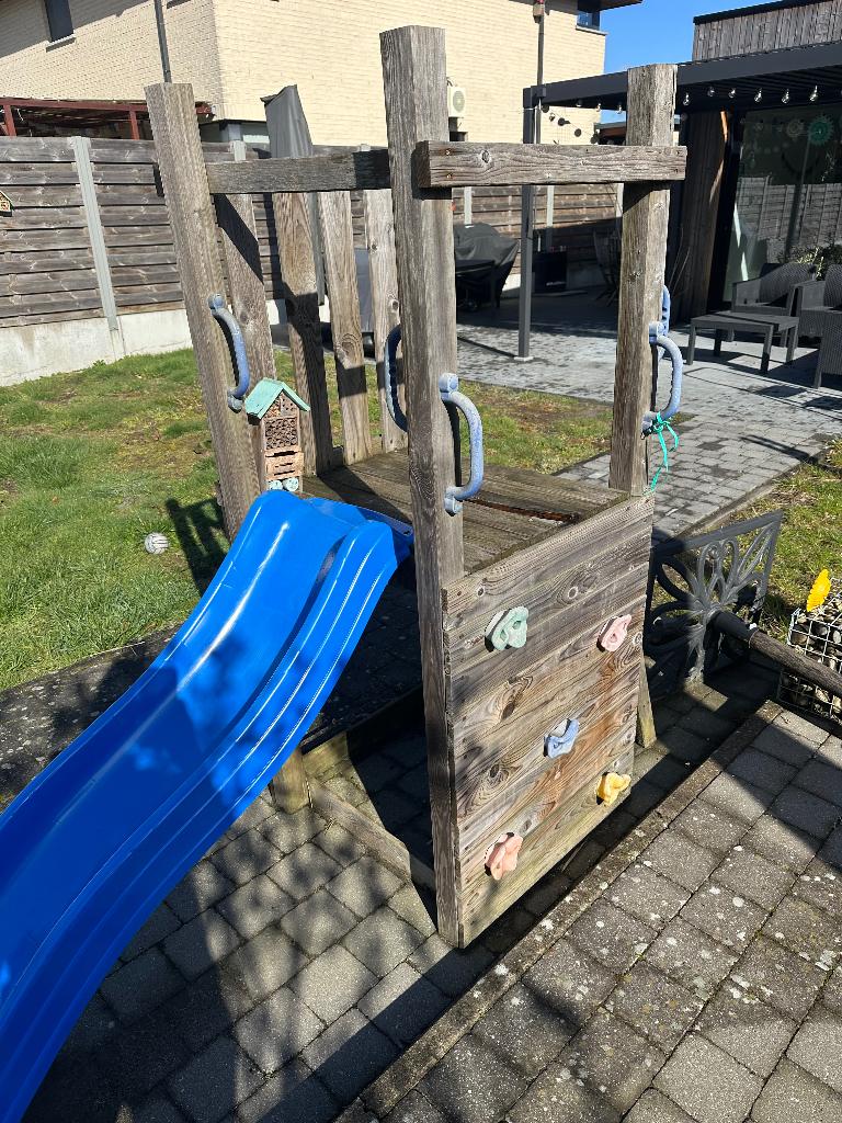 Houten speeltoren, Kinderen en Baby's, Ophalen, Gebruikt, Klimwand