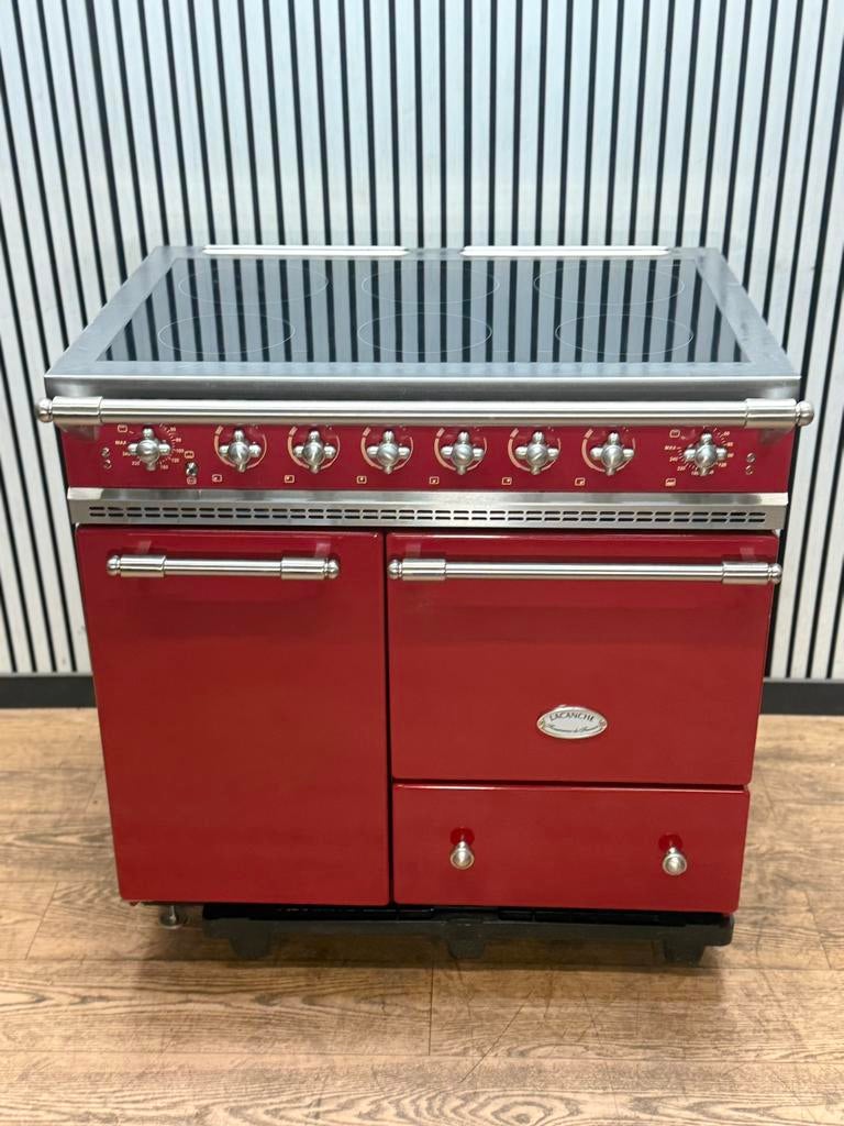 Luxe Lacanche Fornuis INDUCTIE 6 zones Bordeaux rood 90 cm, Elektronische apparatuur, Ovens, Hete lucht, 60 cm of meer, Ophalen of Verzenden