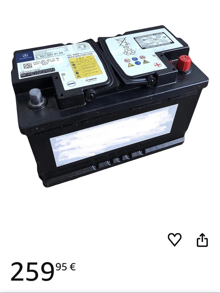 Batterie Varta Start and Stop 75 Ah * occasion*, Autos : Pièces & Accessoires, Enlèvement, Utilisé