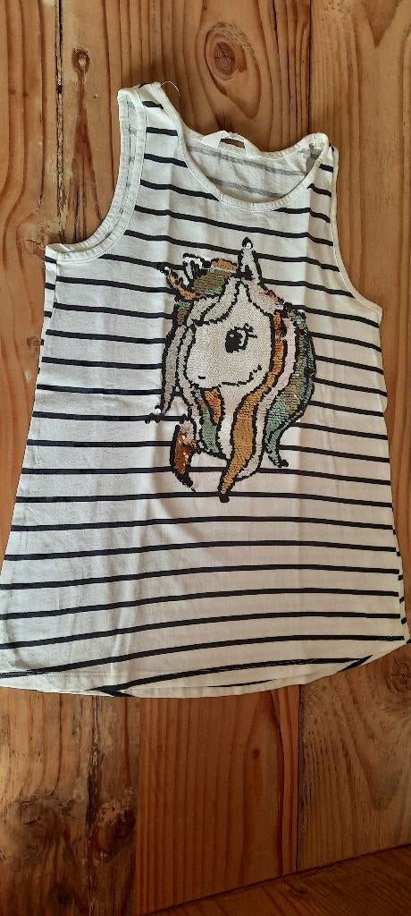 Mooi topje unicorn 134/140 - 8/10 jaar, Overige typen, Meisje, H&M, Ophalen of Verzenden