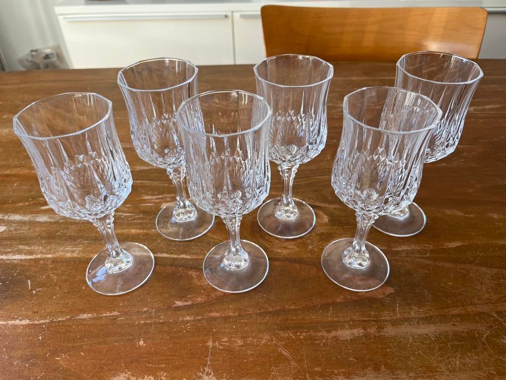 6+5 Verres Cristal d’Arques - Longchamp, Collections, Enlèvement, Utilisé