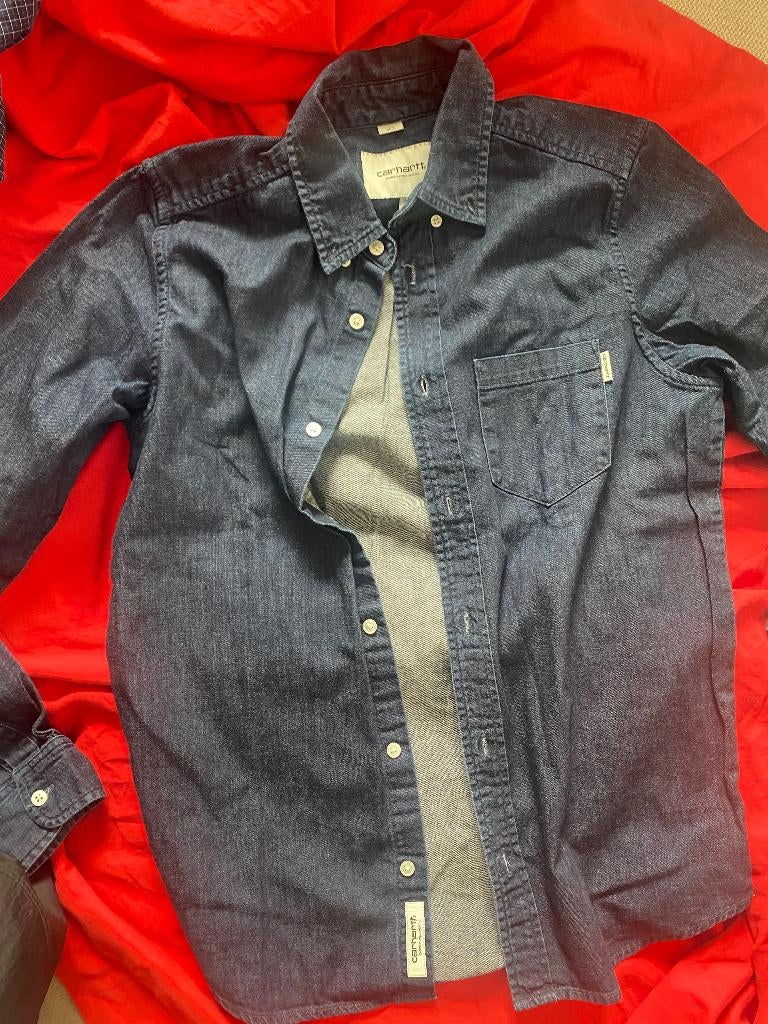 Jeans hemd Carhartt, Small , Zo goed als nieuw, Blauw, Halswijdte 38 (S) of kleiner, Carhartt, Ophalen of Verzenden