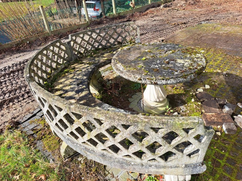 Betonnen tuinbank, Ophalen