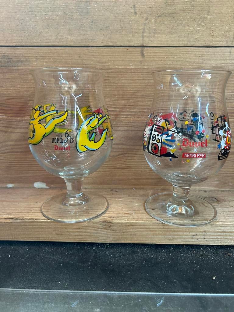 Verre Duvel 666 et Henri pfr, Enlèvement ou Envoi, Comme neuf, Verre ou Verres, Duvel