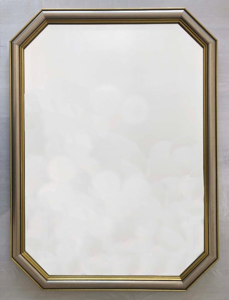 Schuinde spiegel met onberispelijk gegoten gouden frame, Ophalen, Zo goed als nieuw, Minder dan 100 cm, Overige vormen