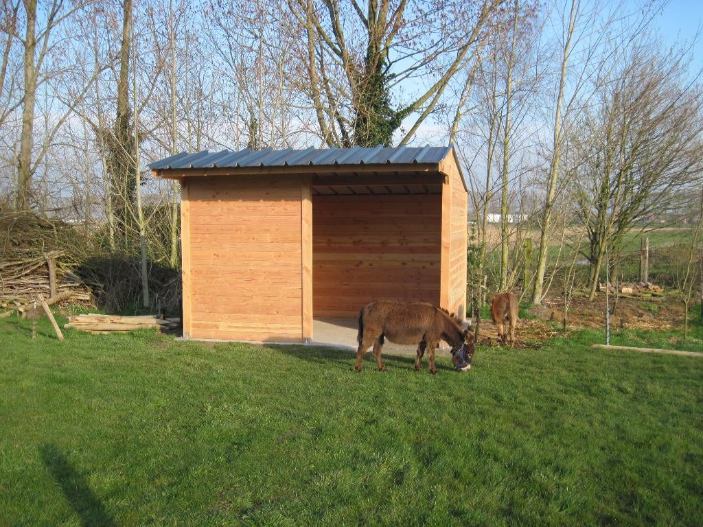 Schuilhok 3x4m met voorwand  Op Voorraad !, Dieren en Toebehoren, Stalling, 2 of 3 paarden of pony's
