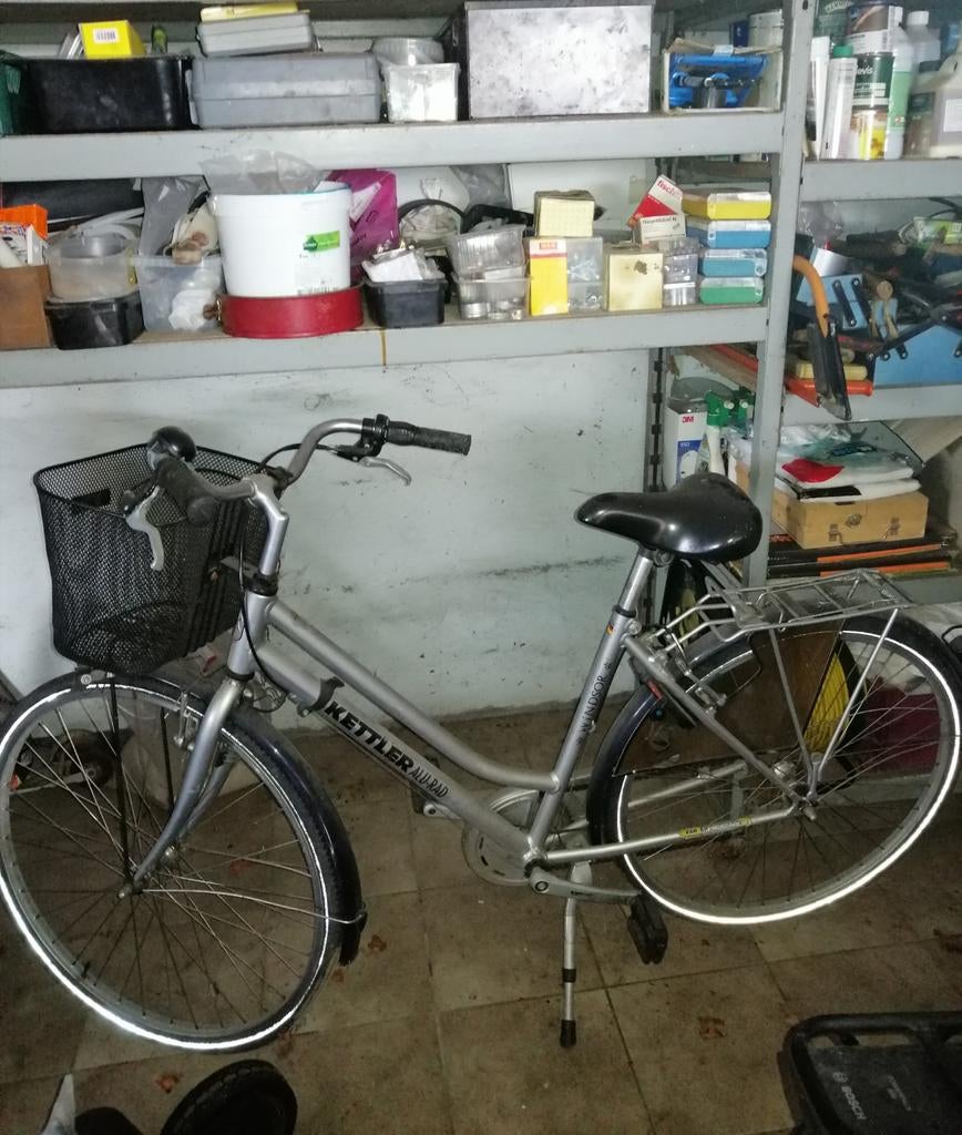 Damesfiets Kettler windsor zilverkleur met mand, Enlèvement