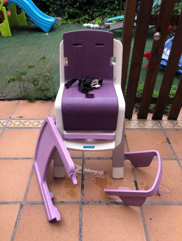 Chaise haute Nuna Zaaz violette – Très bon état – 60 €, Enfants & Bébés, Enlèvement, Comme neuf, Chaise de table