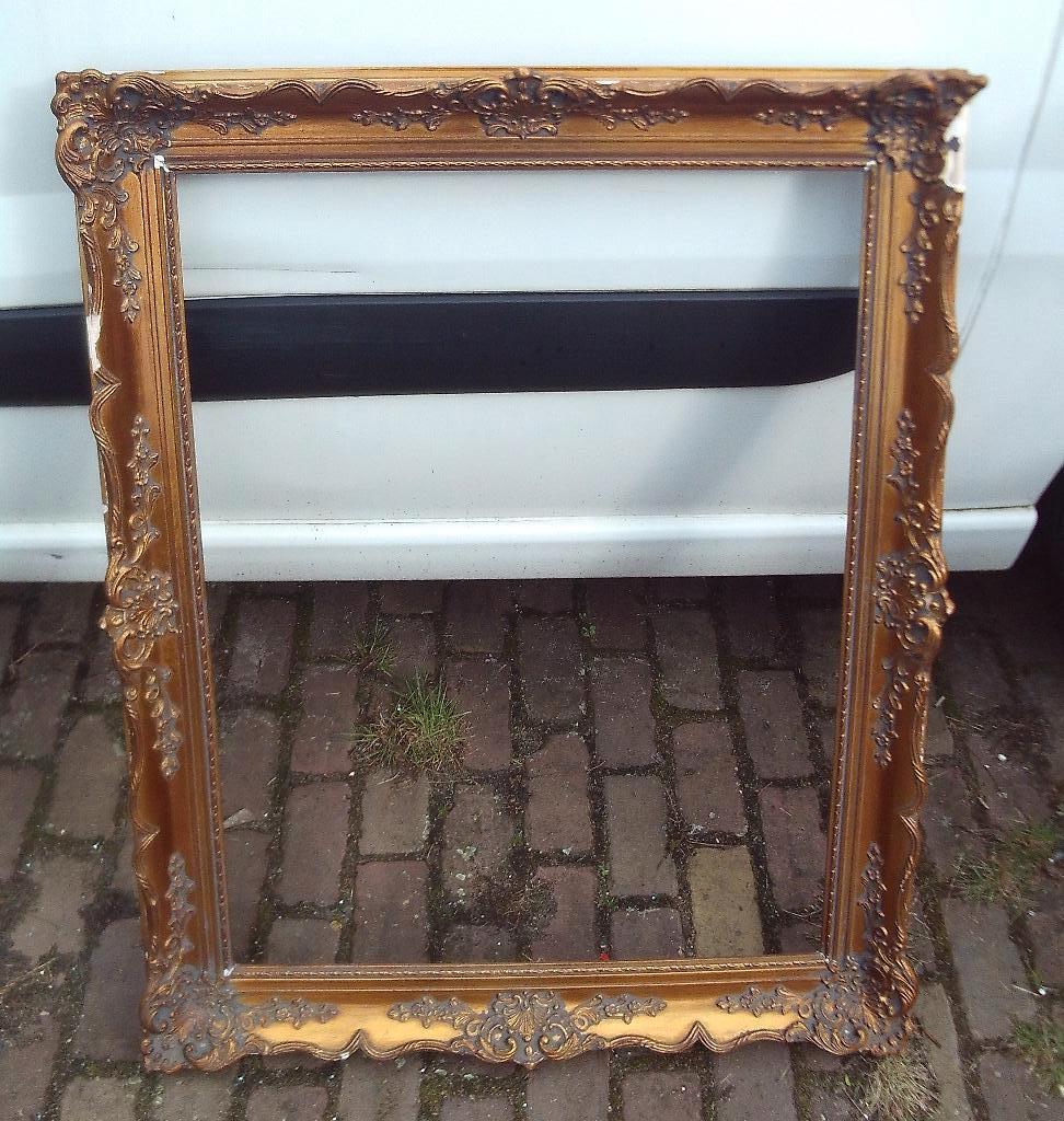 Cadre baroque en bois doré ancien - 102x82/85x65, Maison & Meubles, Accessoires pour la Maison | Cadres, Enlèvement ou Envoi, Utilisé