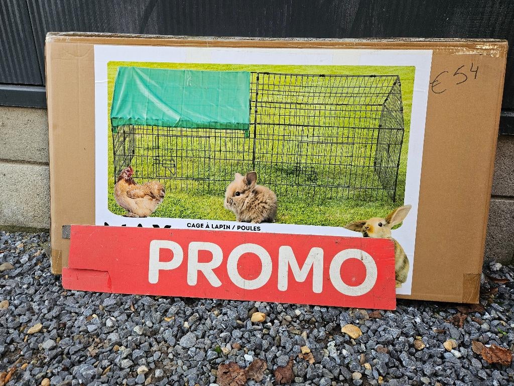 kippenren konijnenren , met puntdak zwart, Ophalen, Nieuw, Kippenhok of Kippenren