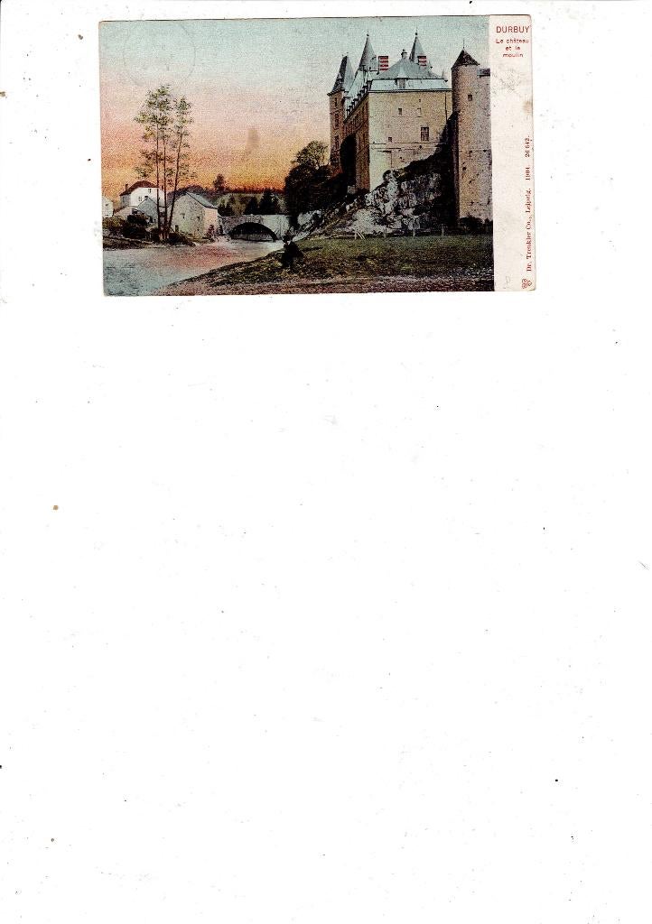 DURBUY LE CHATEAU ET LE MOULIN /B528, Collections, Cartes postales | Belgique, Affranchie, Luxembourg, Avant 1920, Envoi