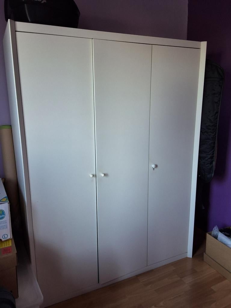 Kleerkast wit, Huis en Inrichting, Kasten | Kleerkasten, Ophalen, Met deur(en), Gebruikt, 100 tot 150 cm