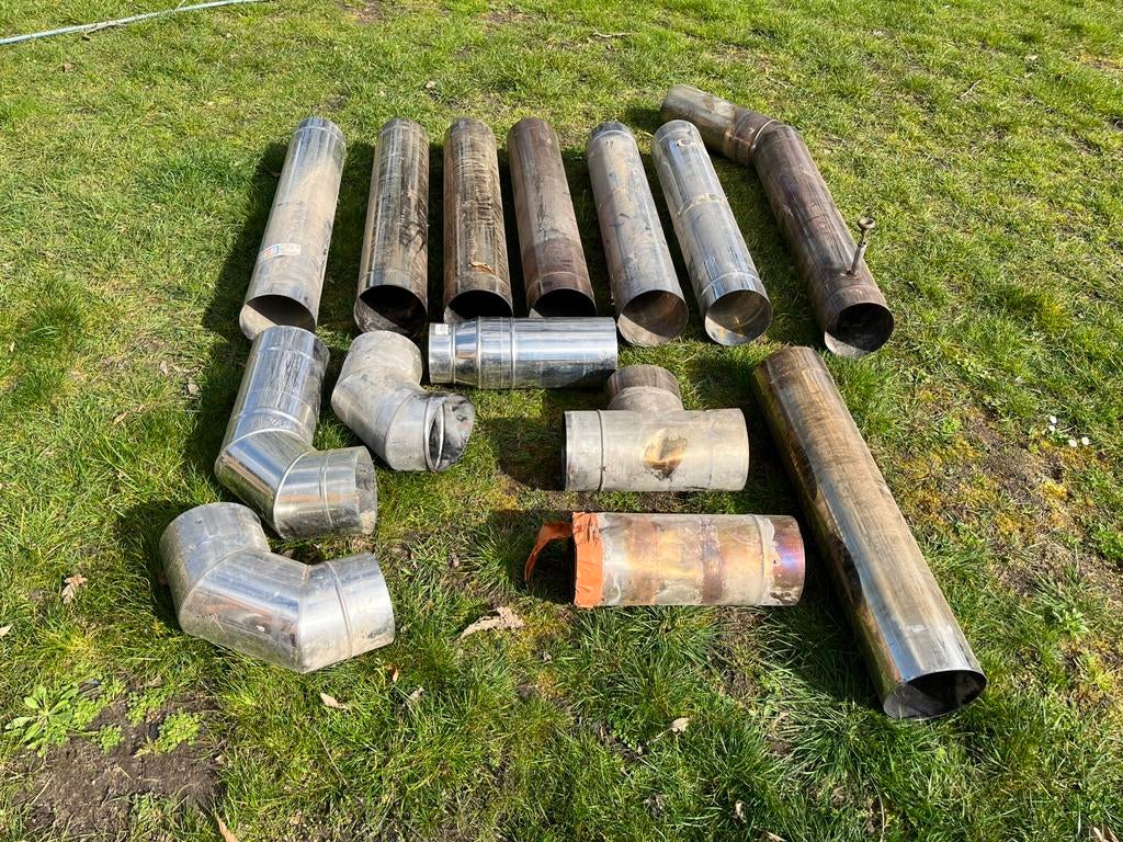 RVS buizen + bochten  180 mm, Doe-het-zelf en Bouw, Ophalen, Bochten