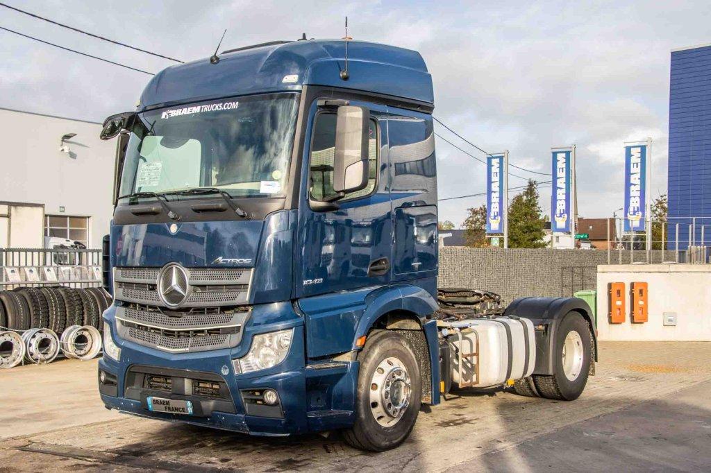 Mercedes-Benz ACTROS 1843 LS+E6+HYDRAULIQUE (bj 2014), Auto's, Automaat, Achterwielaandrijving, Euro 6, Blauw