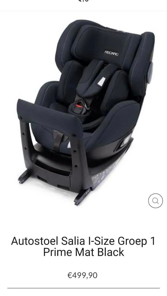 Siège auto Recaro Salia Prime noir, Enfants & Bébés, Sièges auto, Comme neuf, Autres marques, Isofix, Dossier amovible, Dossier réglable