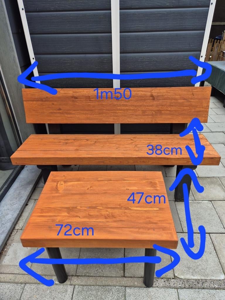 Tuinbank + tafel, Ophalen, Nieuw, Hout