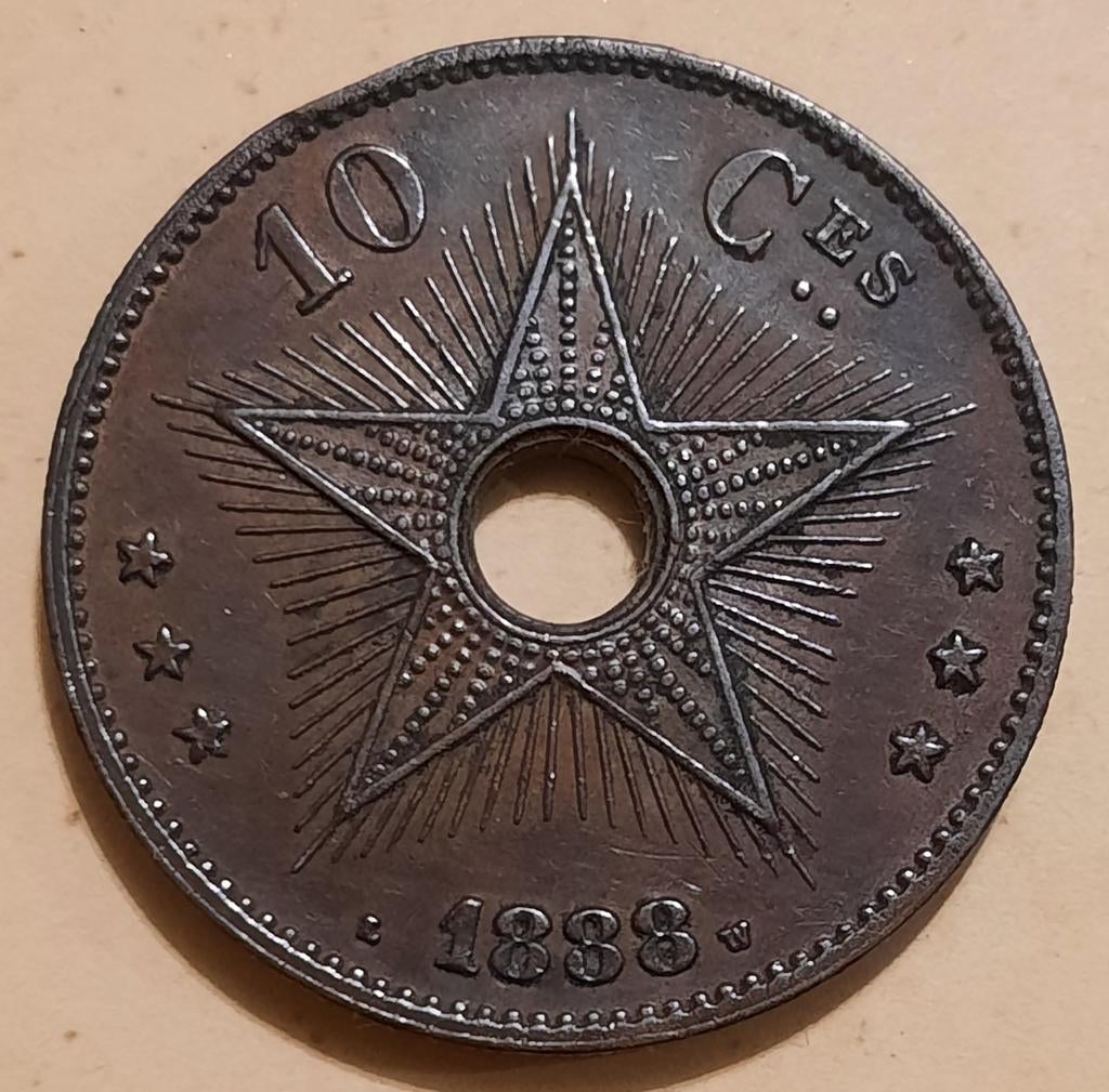 Munt van 10 centimes CONGO belge 1888, Postzegels en Munten, Munten | België, Ophalen of Verzenden