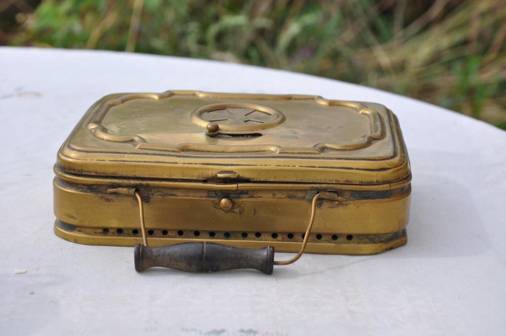 ancienne chaufrette en cuivre girodon et montet lyon, Antiquités & Art, Enlèvement ou Envoi, Cuivre