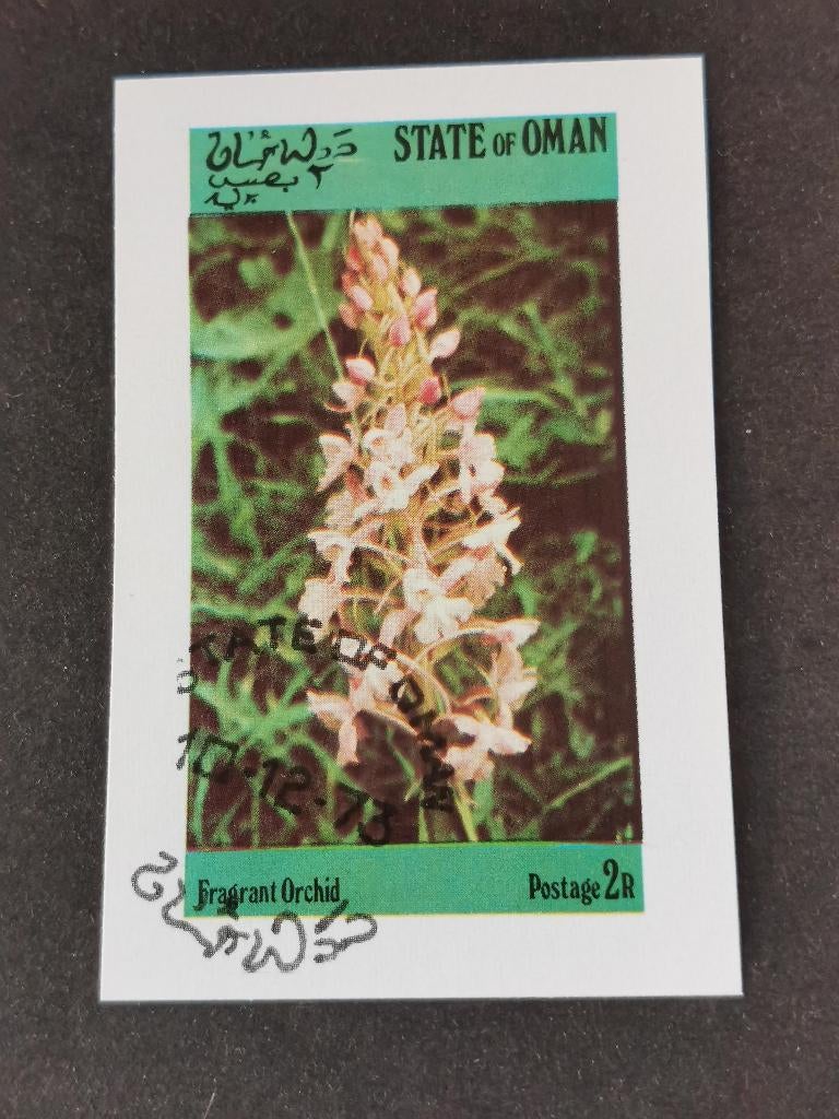 State of Oman 1972 - flora, bloemen, wilde orchidee  - BLOK, Ophalen of Verzenden, Gestempeld, Midden-Oosten