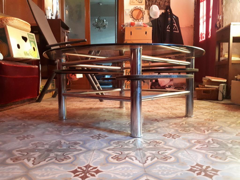 Table basse de salon années 80, Enlèvement, Comme neuf, Verre