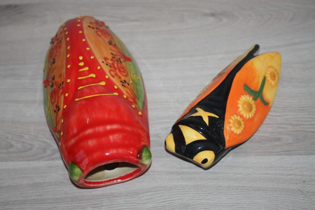 2 Cicaden , tuindecoratie , muurdecoratie , 19 en 15 cm, Tuin en Terras, Ophalen of Verzenden, Zo goed als nieuw