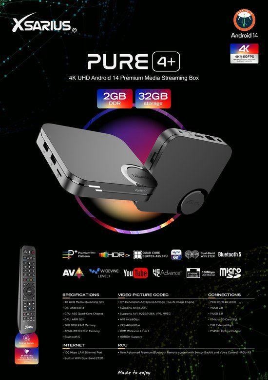XSARIUS PURE4+, Enlèvement ou Envoi, Neuf, Audio optique, Sans disque dur