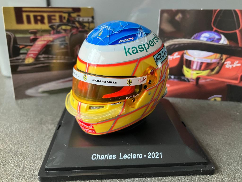 Charles Leclerc 1:5 helm 2021 Frankrijk GP Ferrari SF21 F1, Ophalen of Verzenden, Nieuw, Formule 1
