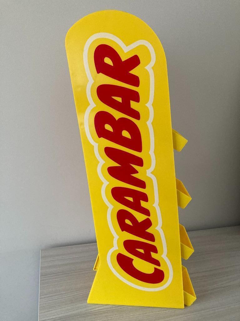Carambar reclamedisplay, Ophalen of Verzenden, Gebruikt, Reclamebord