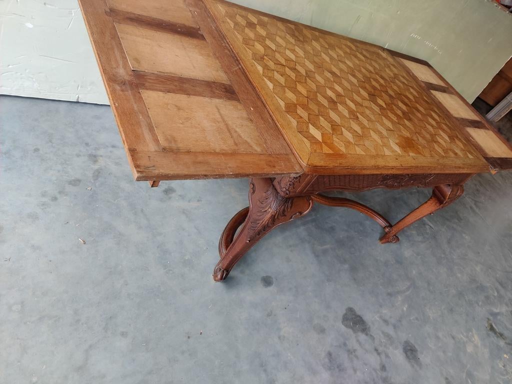 Originele Luikse tafel met verlengstukken in eik, Ophalen