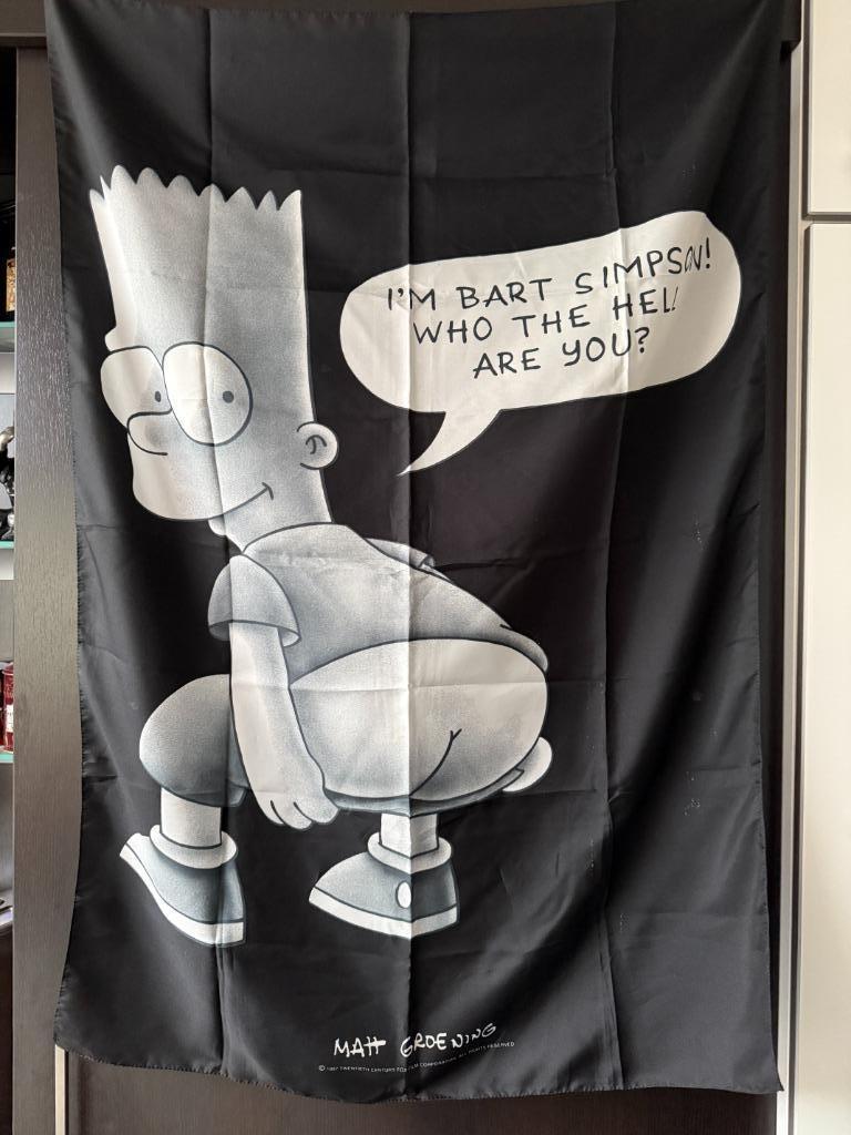Drapeau rare de Bart Simpson en parfait état, années 90, Collections, Enlèvement ou Envoi, Comme neuf, TV, Autres types