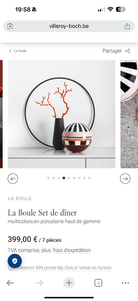 La Boule Set de dîner multicolore, porcelaine haut de gamme, Maison & Meubles, Enlèvement, Neuf, Porcelaine