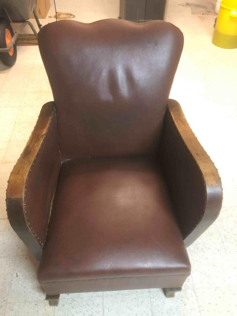 antieke lederen zetel, Ophalen
