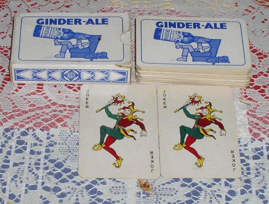 Oude speelkaarten Ginder-Ale (Br. Martinas Merchtem), Verzamelen, Biermerken, Ophalen of Verzenden, Gebruikt, Reclamebord, Plaat of Schild