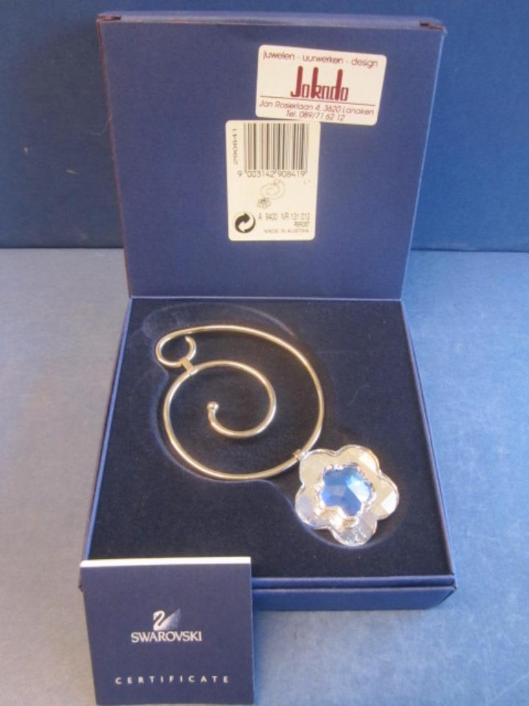 Swarovski Blauwe bloem hanger, Ophalen of Verzenden, Nieuw, Figuurtje
