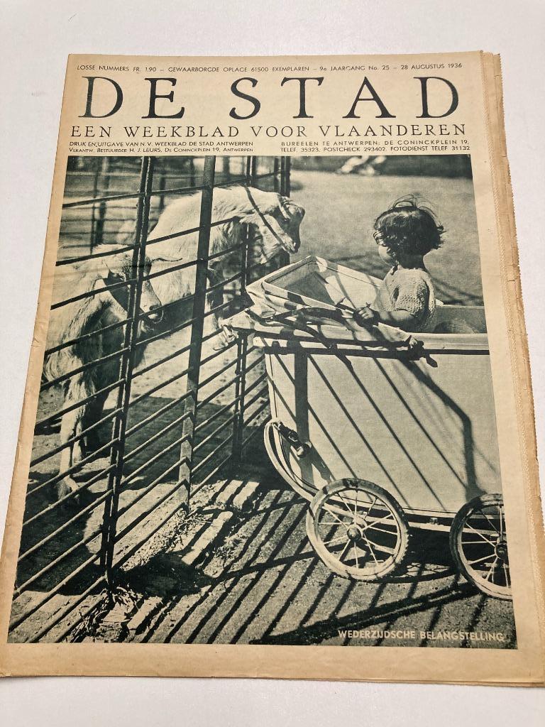 " De Stad " nr 25 1936 : Marktdag Gent, Sint-Truiden, Tabak, Ophalen of Verzenden, 1920 tot 1940, Tijdschrift