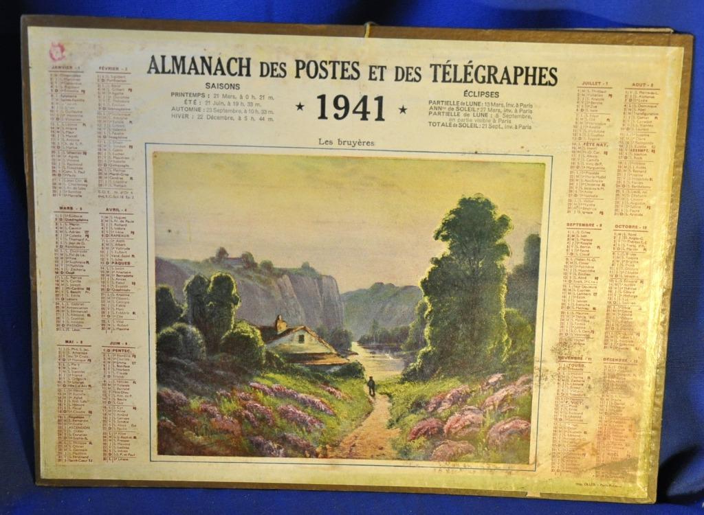 calendrier almanach des  PTT de 1941, Collections, Enlèvement ou Envoi, Utilisé