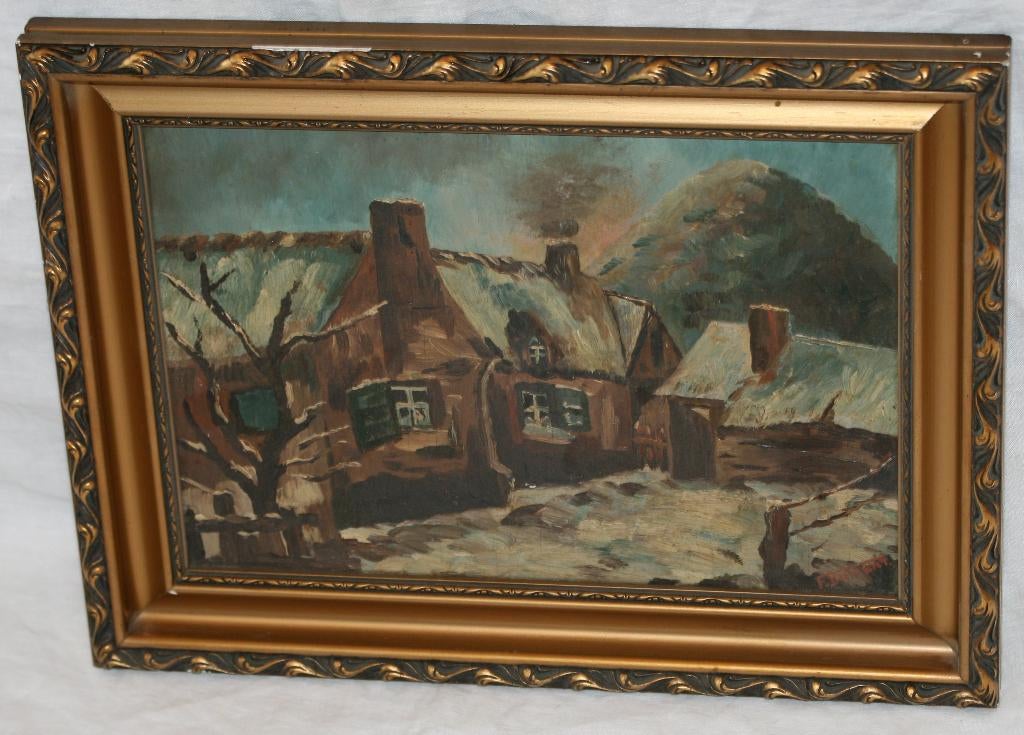 Schilderij Olie op paneel, ongesigneerd, Ophalen of Verzenden