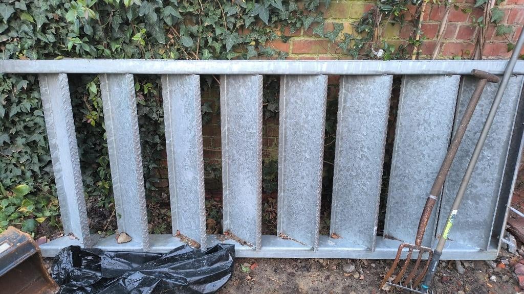 Trap + leuning terras, Doe-het-zelf en Bouw, Ladders en Trappen, Ophalen, Gebruikt, Trap, Minder dan 2 meter