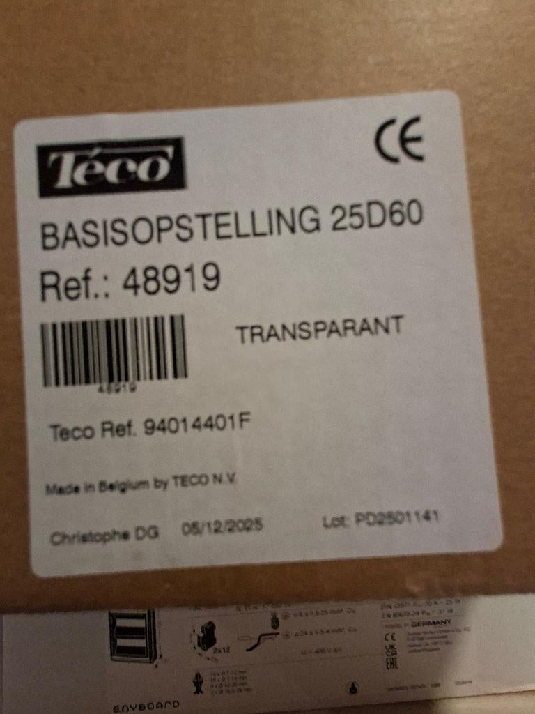 Meterkast modul 25d60 Teco transparant, Bricolage & Construction, Enlèvement, Neuf, Autres types