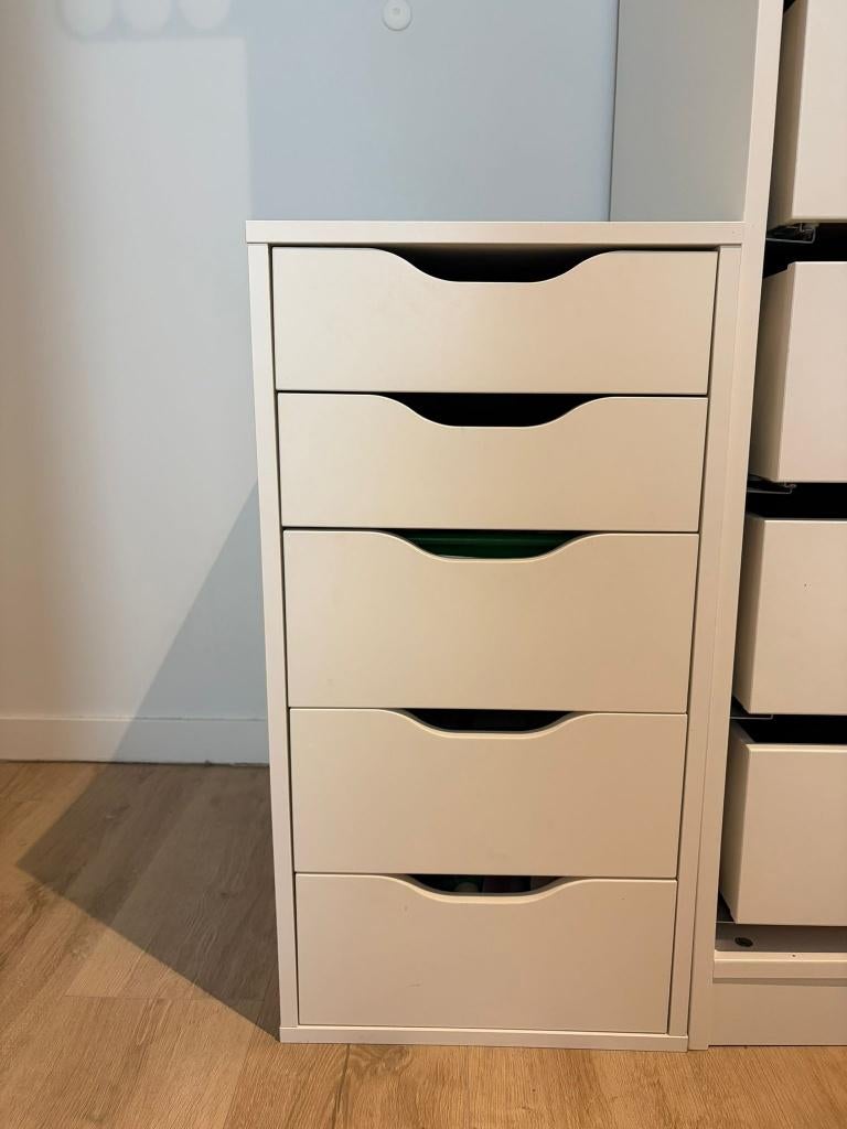 Caisson 5 tiroirs IKEA, Huis en Inrichting, Bureaus, Zo goed als nieuw, IKEA, Modern, Hout, Wit, Ophalen