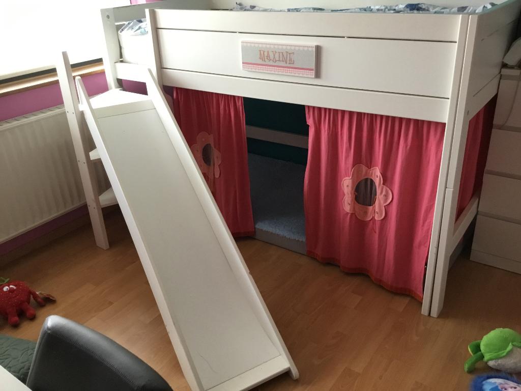 Hoogslaper met glijbaan kinderbed Life Time, Kinderen en Baby's, Kinderkamer | Stapelbedden en Hoogslapers, Gebruikt, Halfhoogslaper