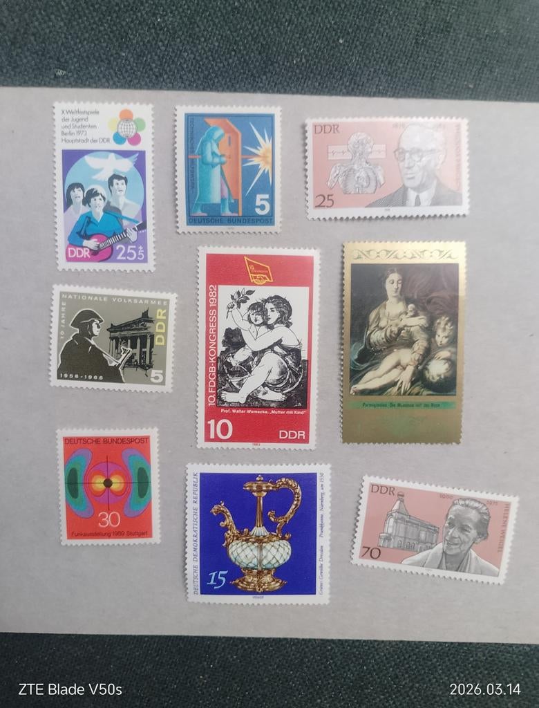 9 postzegels DDR, Ophalen of Verzenden, DDR