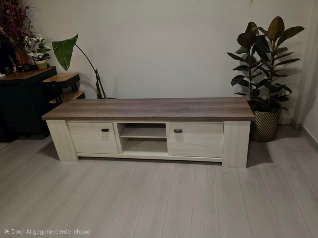Meuble TV rural et moderne (205 cm) + table basse — noir, Maison & Meubles, Landelijk , modern, Moins de 100 cm, 150 à 200 cm