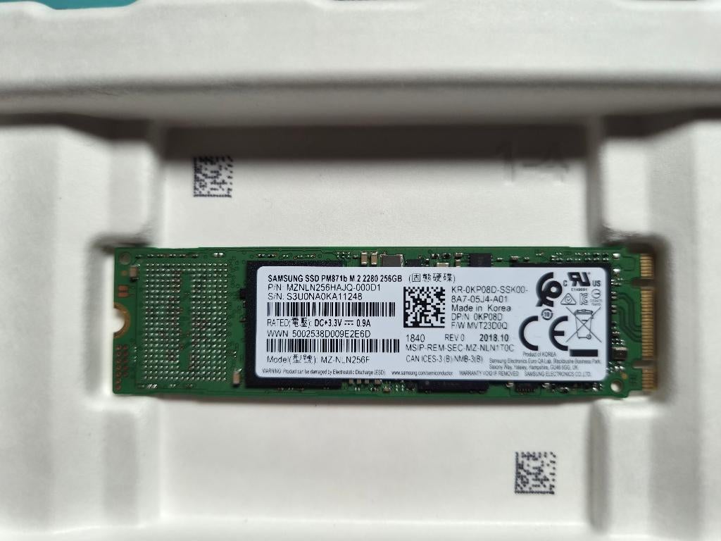 Samsung SSD PM871b M.2 2280 256GB, Intern, M.2 2280, SSD, Ophalen of Verzenden